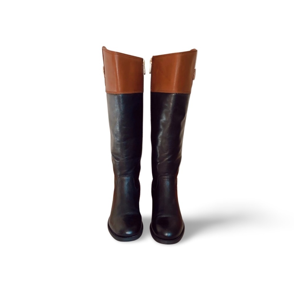Tommy Hilfiger Black and Brown Boots | Size 8